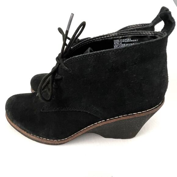 White Mountain Lambert suede leather lace up wedge booties size 8.5 - Picture 1 of 13